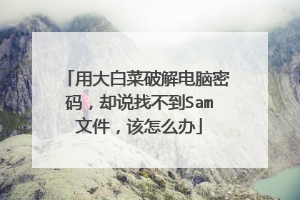 用大白菜破解电脑密码，却说找不到Sam文件，该怎么办