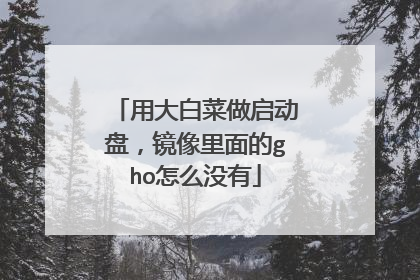 用大白菜做启动盘，镜像里面的gho怎么没有