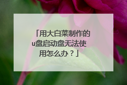 用大白菜制作的u盘启动盘无法使用怎么办?