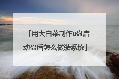 用大白菜制作u盘启动盘后怎么做装系统