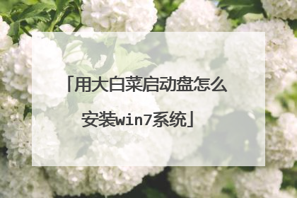 用大白菜启动盘怎么安装win7系统