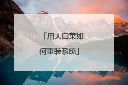 用大白菜如何重装系统