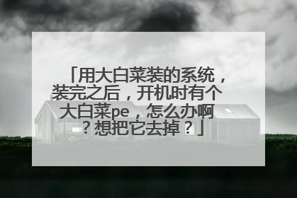 用大白菜装的系统,装完之后,开机时有个大白菜pe,怎么办啊?想把它去掉?