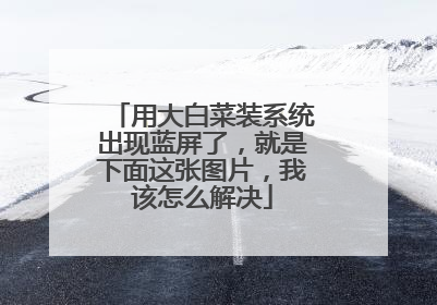 用大白菜装系统出现蓝屏了,就是下面这张图片,我该怎么解决