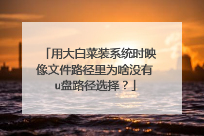 用大白菜装系统时映像文件路径里为啥没有u盘路径选择?