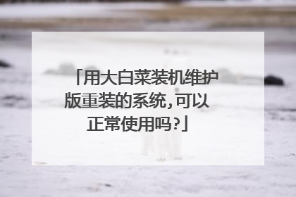 用大白菜装机维护版重装的系统,可以正常使用吗?