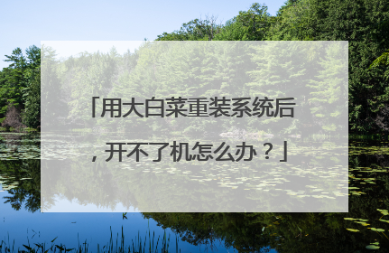 用大白菜重装系统后,开不了机怎么办?