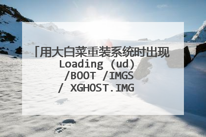 用大白菜重装系统时出现Loading (ud) /BOOT /IMGS/ XGHOST.IMG下面有个光标一闪一闪的,让后就没反应了