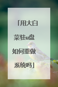 用大白菜驻u盘如何重做系统吗