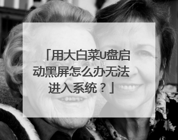 用大白菜U盘启动黑屏怎么办无法进入系统？