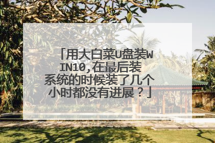 用大白菜U盘装WIN10,在最后装系统的时候装了几个小时都没有进展?