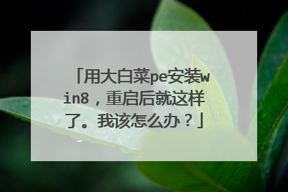 用大白菜pe安装win8,重启后就这样了。我该怎么办?
