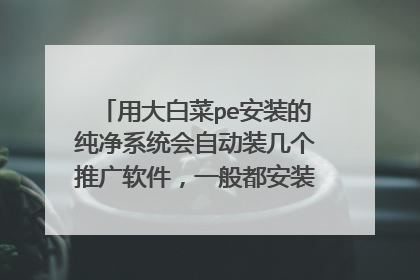 用大白菜pe安装的纯净系统会自动装几个推广软件，一般都安装在哪里我想删掉