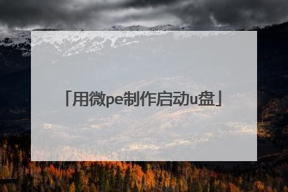 用微pe制作启动u盘