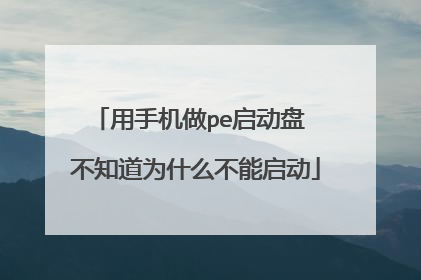 用手机做pe启动盘 不知道为什么不能启动