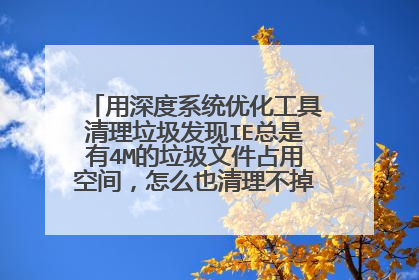用深度系统优化工具清理垃圾发现IE总是有4M的垃圾文件占用空间,怎么也清理不掉?怎么回事?