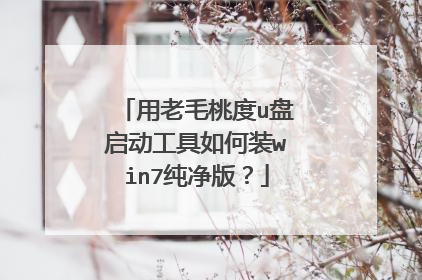 用老毛桃度u盘启动工具如何装win7纯净版?