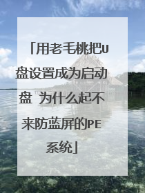 用老毛桃把U盘设置成为启动盘 为什么起不来防蓝屏的PE系统