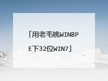 用老毛桃WIN8PE下32位WIN7