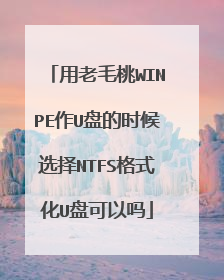 用老毛桃WINPE作U盘的时候选择NTFS格式化U盘可以吗