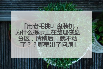 用老毛桃U 盘装机,为什么提示正在整理磁盘分区,请稍后……就不动了??哪里出了问题