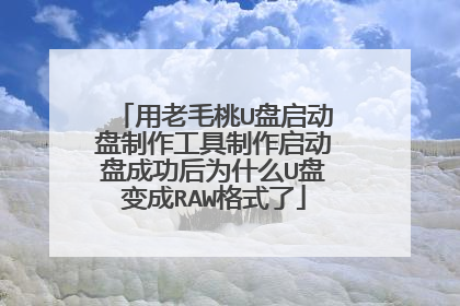 用老毛桃U盘启动盘制作工具制作启动盘成功后为什么U盘变成RAW格式了