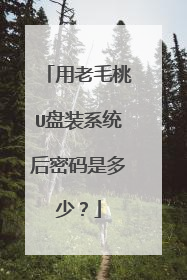 用老毛桃U盘装系统后密码是多少?
