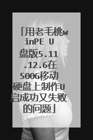 用老毛桃winPE U盘版5.11.12.6在500G移动硬盘上制作U启成功又失败的问题
