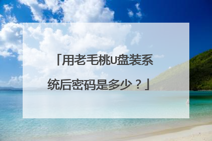 用老毛桃U盘装系统后密码是多少？