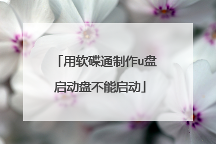 用软碟通制作u盘启动盘不能启动