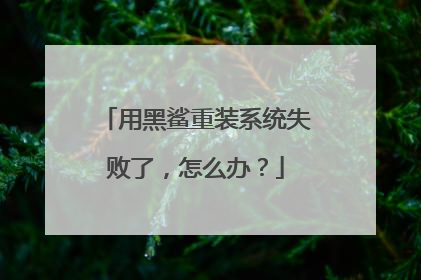 用黑鲨重装系统失败了,怎么办?