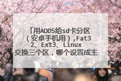 用ADDS给sd卡分区(安卓手机用),Fat32、Ext3、Linux交换三个区,哪个设置成主分区?哪个是逻辑分区?
