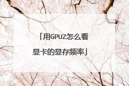 用GPUZ怎么看显卡的显存频率