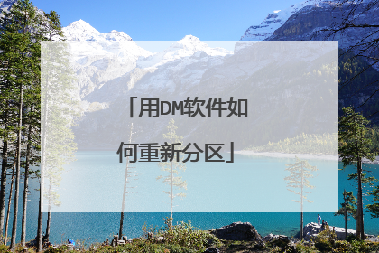 用DM软件如何重新分区