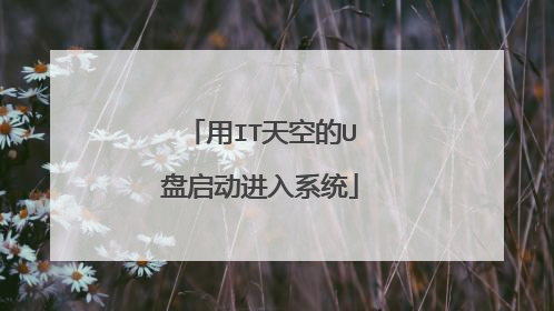 用IT天空的U盘启动进入系统