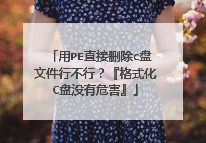 用PE直接删除c盘文件行不行？『格式化C盘没有危害』