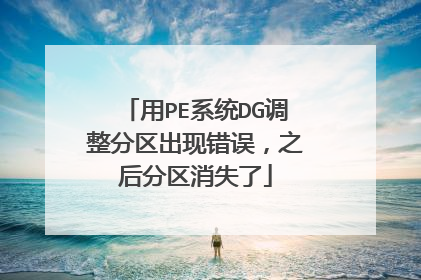用PE系统DG调整分区出现错误,之后分区消失了