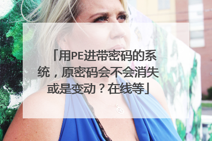 用PE进带密码的系统，原密码会不会消失或是变动？在线等