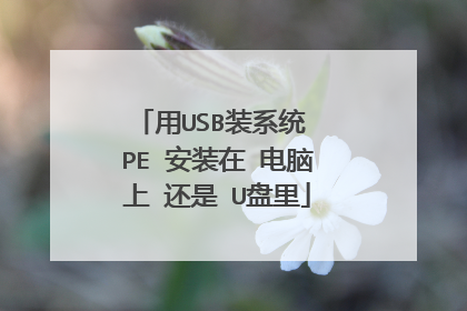 用USB装系统 PE 安装在 电脑上 还是 U盘里