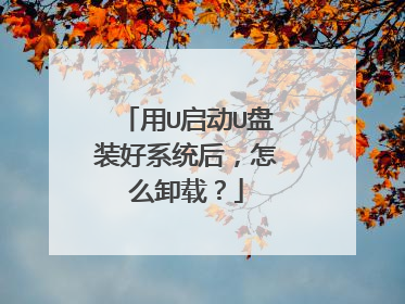 用U启动U盘装好系统后,怎么卸载?