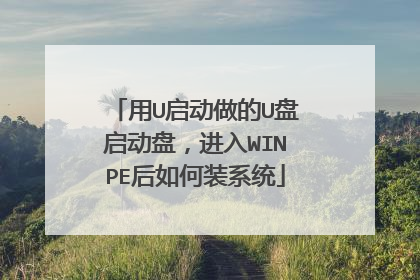 用U启动做的U盘启动盘，进入WINPE后如何装系统