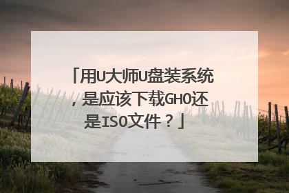 用U大师U盘装系统,是应该下载GHO还是ISO文件?