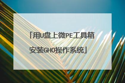 用U盘上微PE工具箱安装GHO操作系统