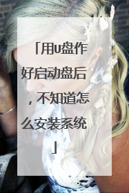 用U盘作好启动盘后，不知道怎么安装系统