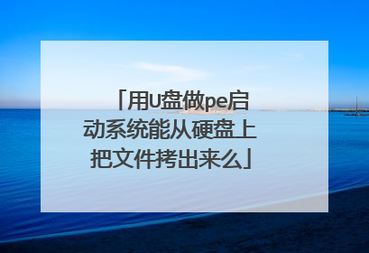 用U盘做pe启动系统能从硬盘上把文件拷出来么