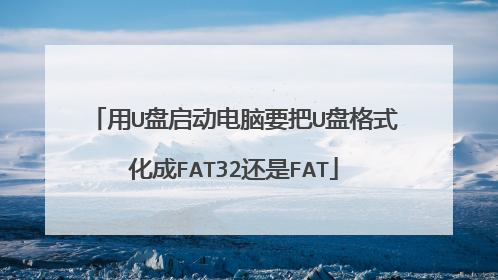 用U盘启动电脑要把U盘格式化成FAT32还是FAT