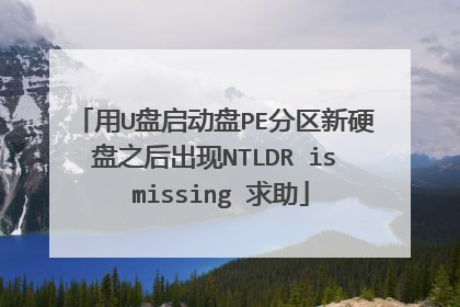 用U盘启动盘PE分区新硬盘之后出现NTLDR is missing 求助