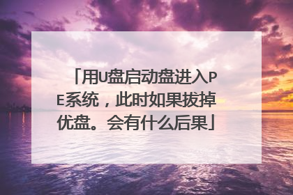 用U盘启动盘进入PE系统,此时如果拔掉优盘。会有什么后果