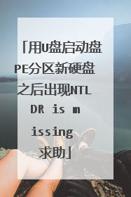 用U盘启动盘PE分区新硬盘之后出现NTLDR is missing 求助