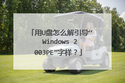 用U盘怎么解引导“ Windows 2003PE”字样?